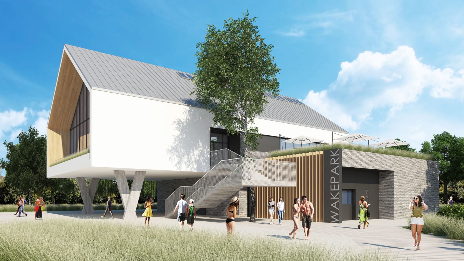 Baza sportowo-rekreacyjna, budynek A - Wariant 2