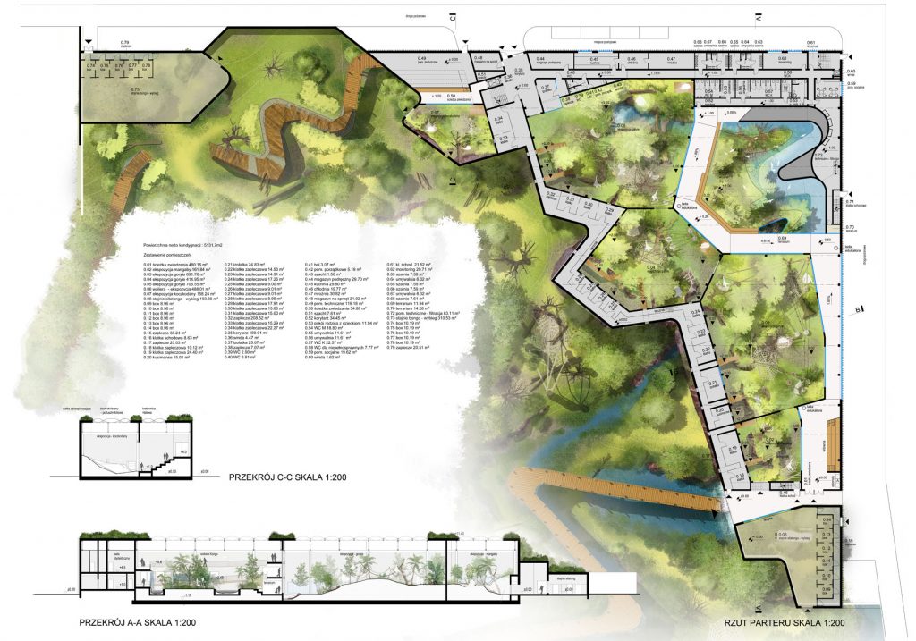 Obiekt ekspozycyjno-hodowlany dla goryli i innych zwierząt lasów deszczowych Afryki Równikowe