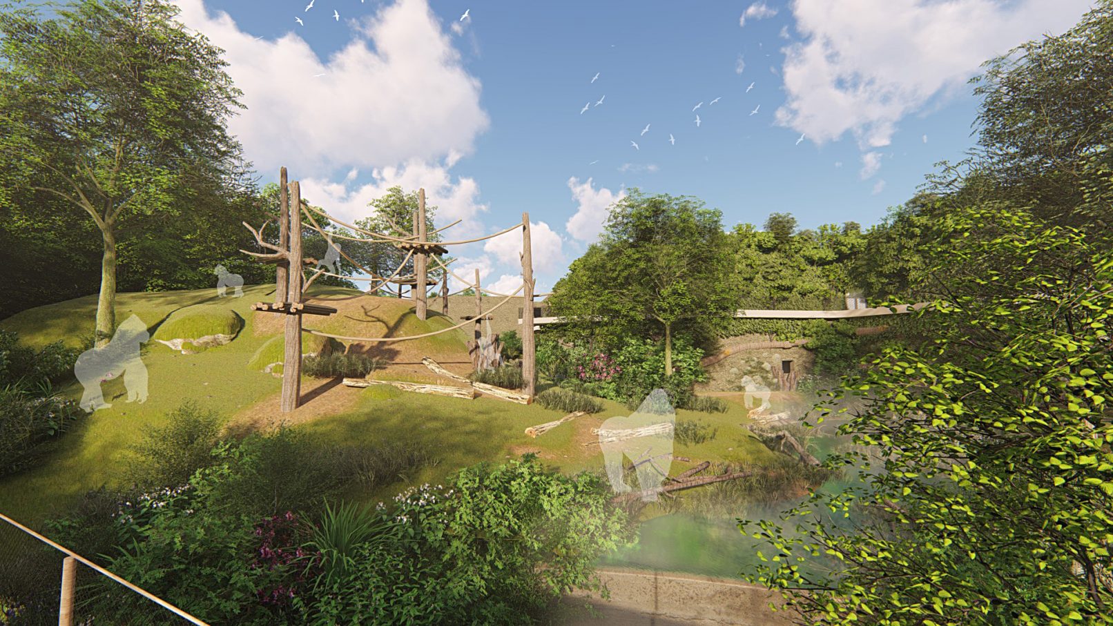 Wybiegi zewnętrzne - wizualizacja: Ewelina Pochodyła (Malinowski Design)