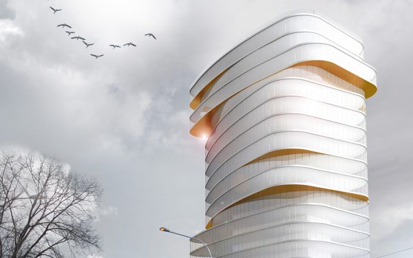 Budynek biurowy przy ul. Kosmonautów we Wrocławiu