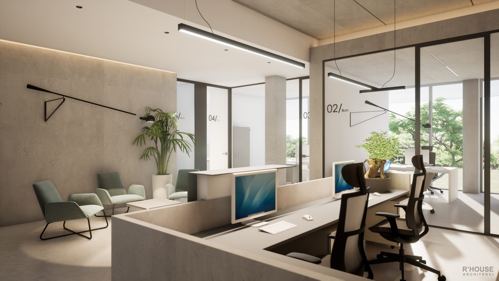 Projekt biura w biurowcu CORPO we Wrocławiu